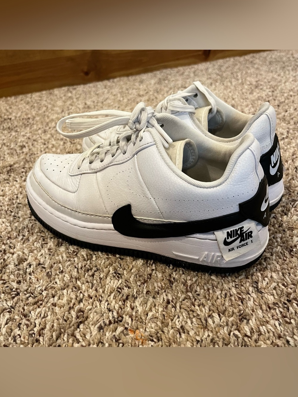 Nike Air Force 1 Jester XX White Black Low Top Sneakers A01220-102 Womens Size 8